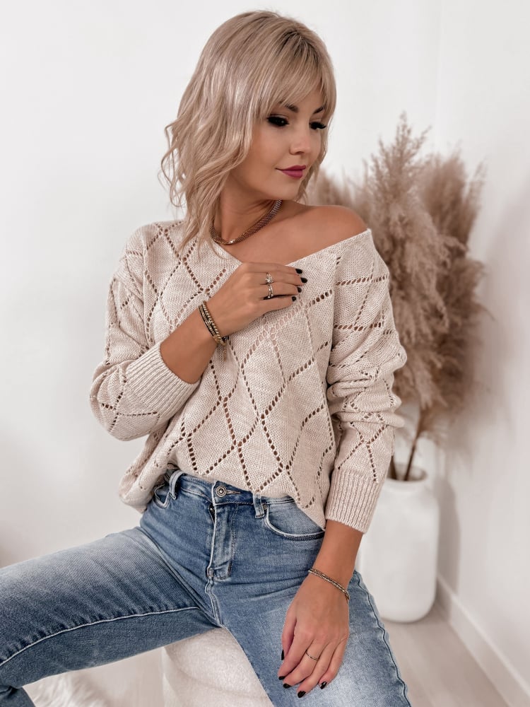 SWETER XADA BEŻOWY