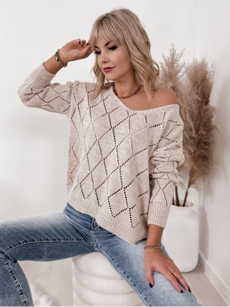 SWETER XADA BEŻOWY