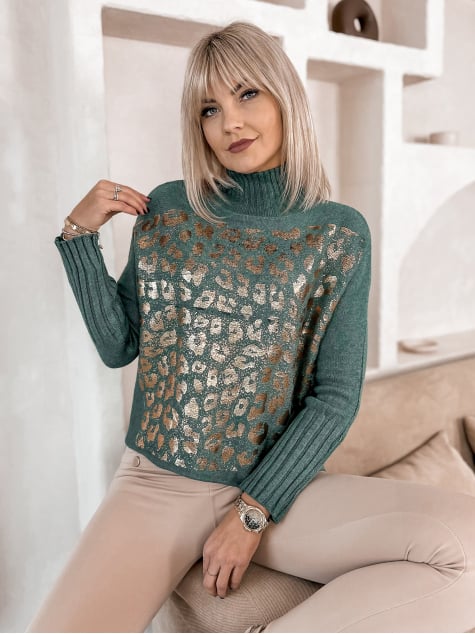 SWETER BURELA ZIELONY