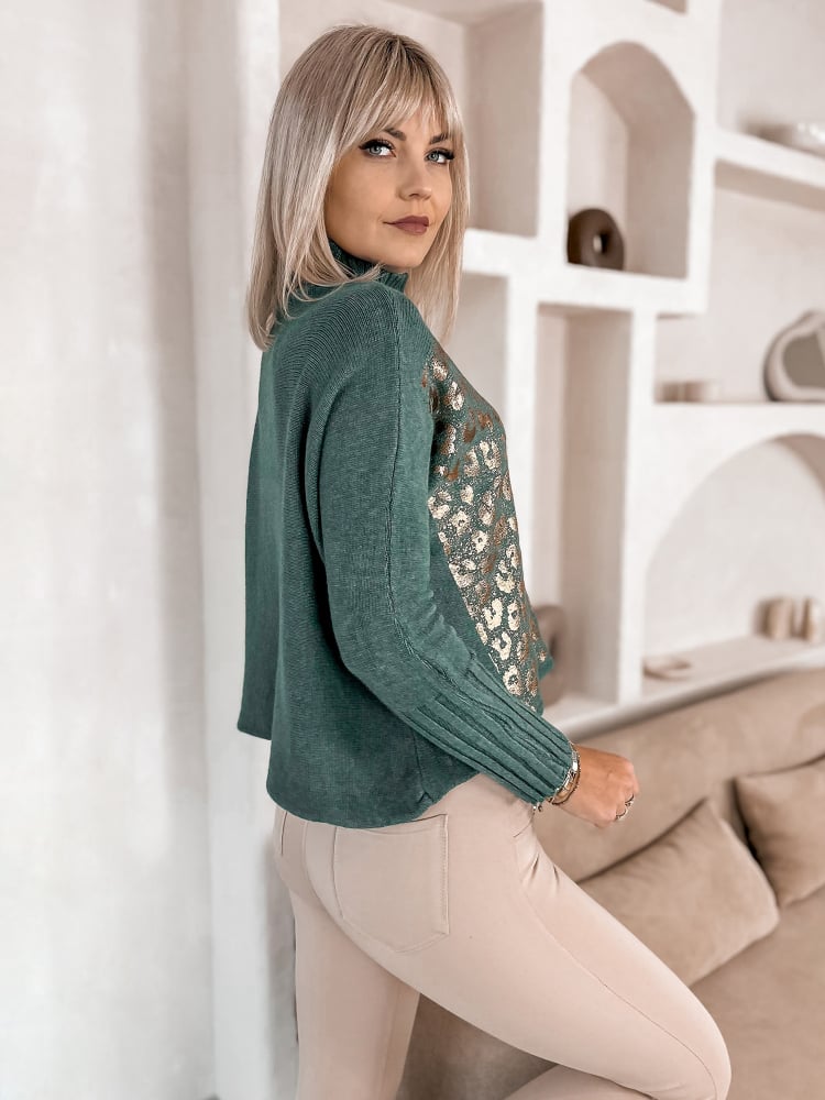 SWETER BURELA ZIELONY