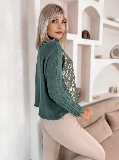 SWETER BURELA ZIELONY