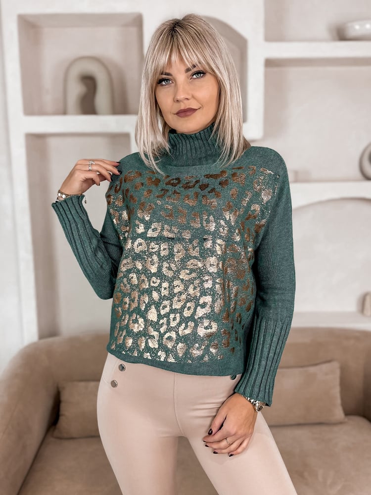 SWETER BURELA ZIELONY