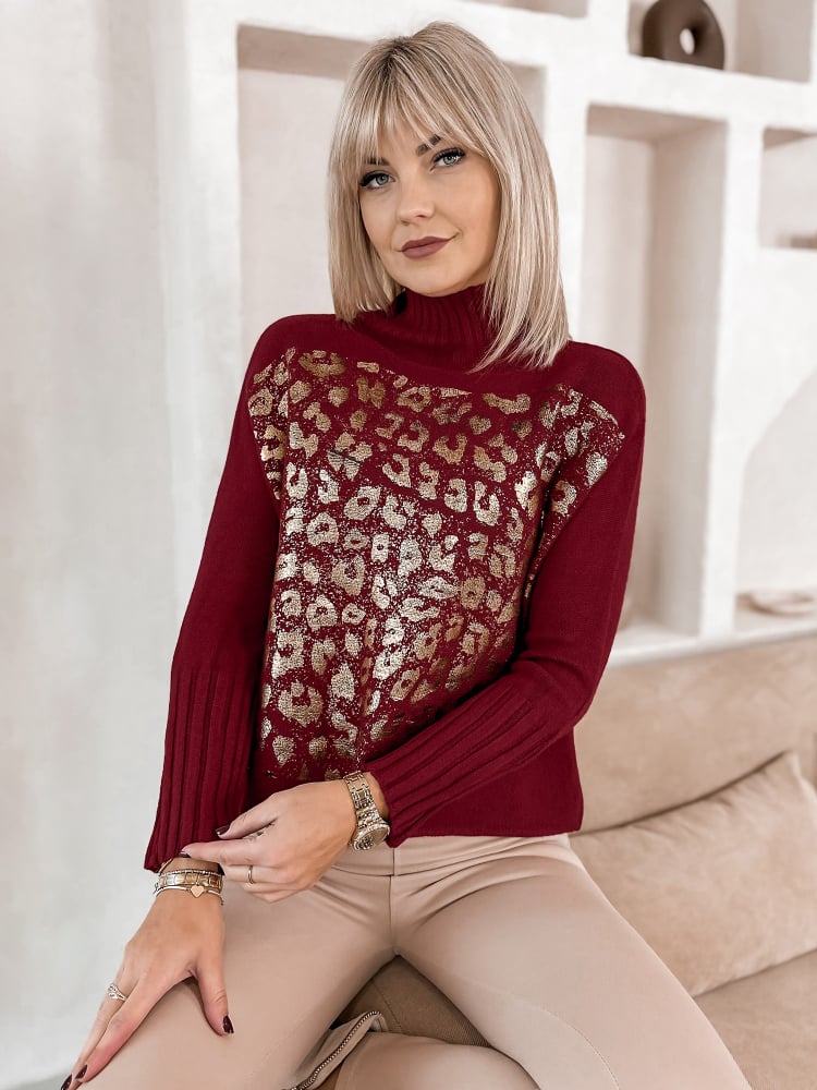 SWETER BURELA BORDOWY