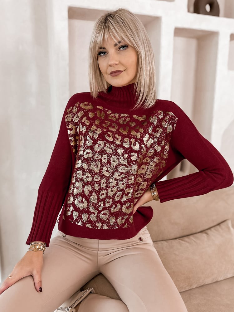 SWETER BURELA BORDOWY