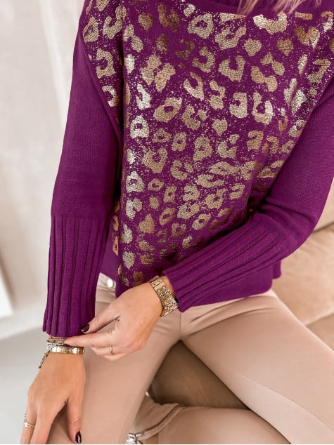 SWETER BURELA FIOLETOWY