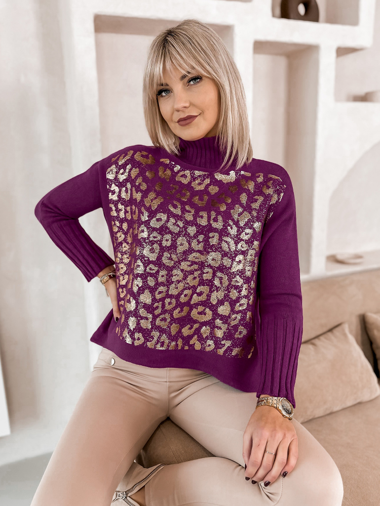 SWETER BURELA FIOLETOWY