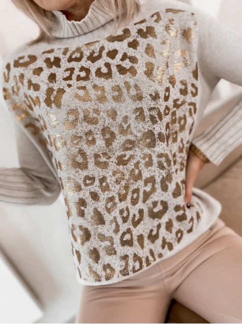 SWETER BURELA BEŻOWY