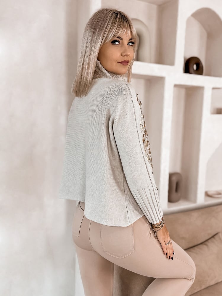 SWETER BURELA BEŻOWY