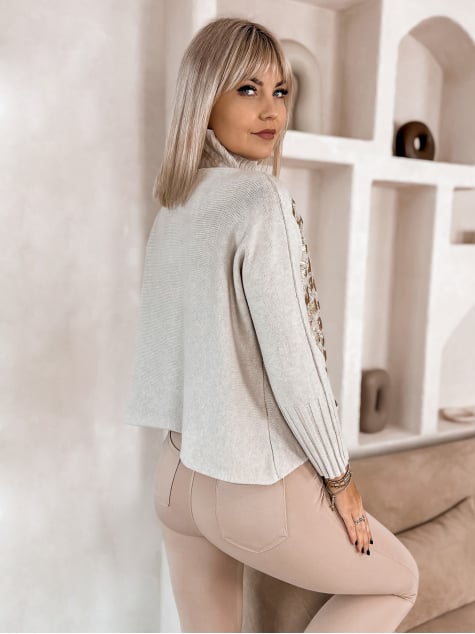 SWETER BURELA BEŻOWY