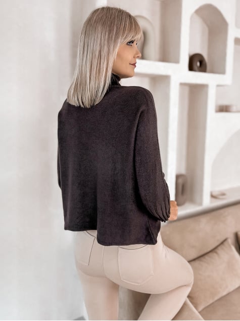 SWETER BURELA BRĄZOWY