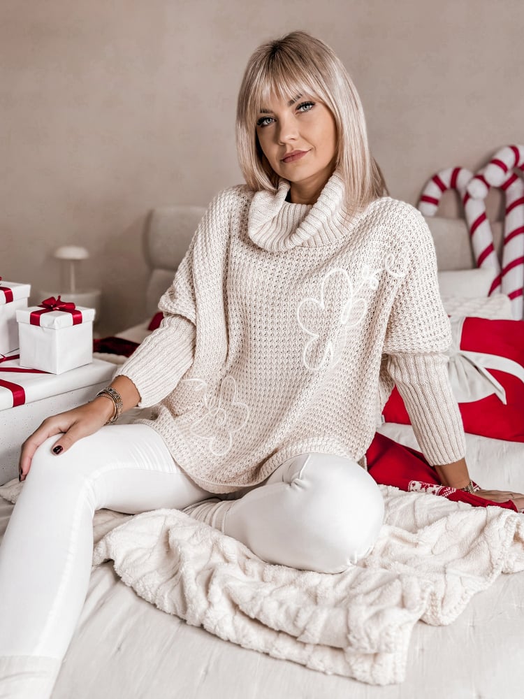 SWETER TEAMO BEŻOWY