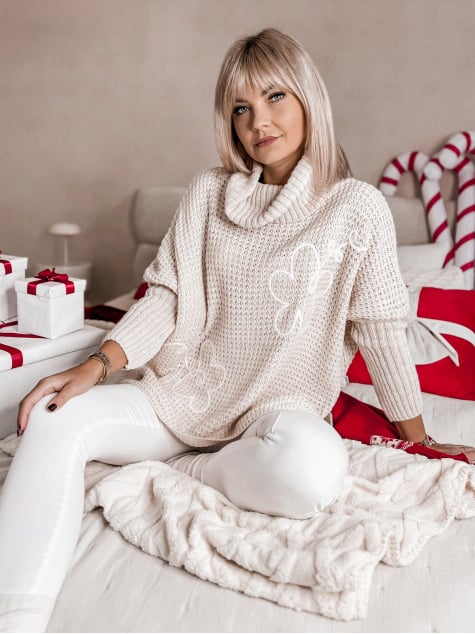 SWETER TEAMO BEŻOWY