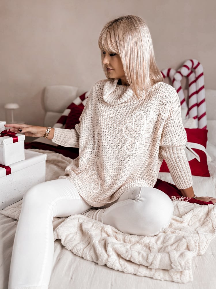 SWETER TEAMO BEŻOWY