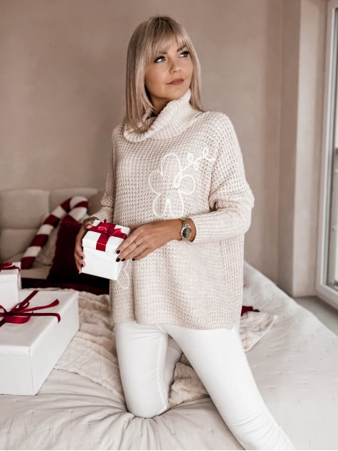 SWETER TEAMO BEŻOWY