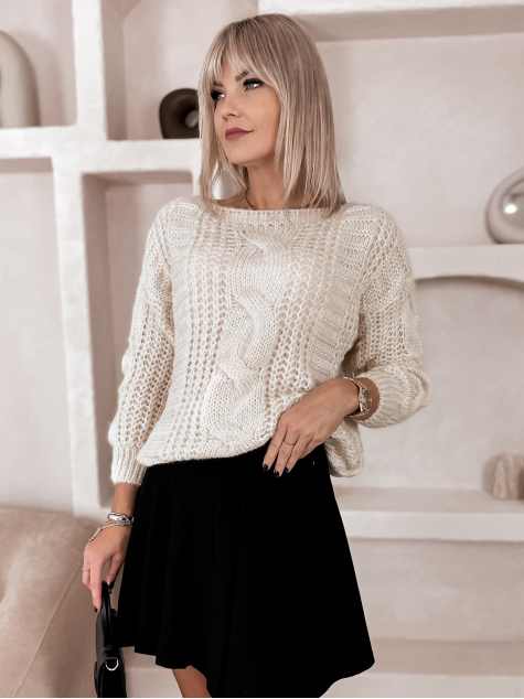 SWETER FLERS BEŻOWY