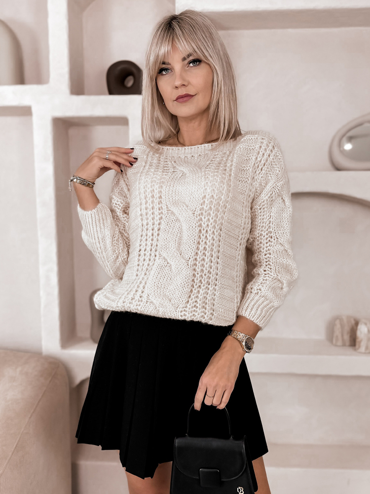 SWETER FLERS BEŻOWY