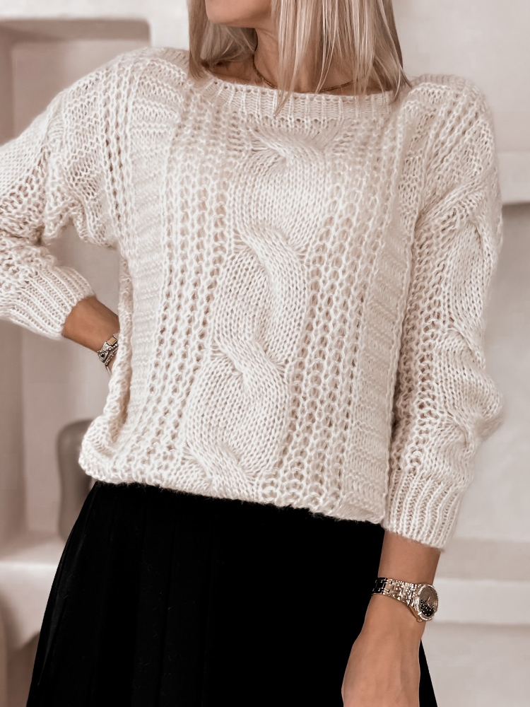 SWETER FLERS BEŻOWY