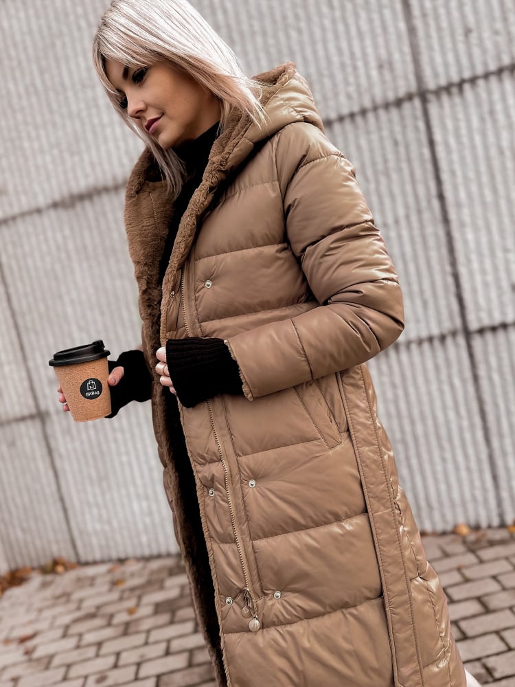 KURTKA DWUSTRONNA VAROLIA KARMELOWA