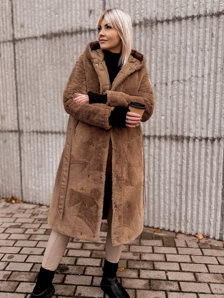 KURTKA DWUSTRONNA VAROLIA KARMELOWA