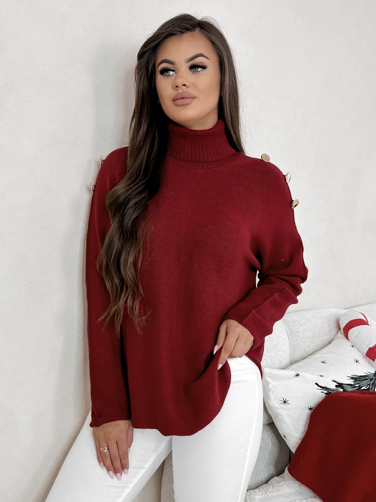 Cardigan Maglione Lungo Bordeaux Cashmere Donna: Maglie, Cardigan