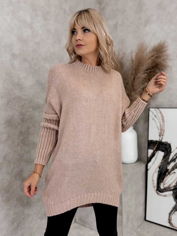 SWETER KRISTIA PUDROWY RÓŻ