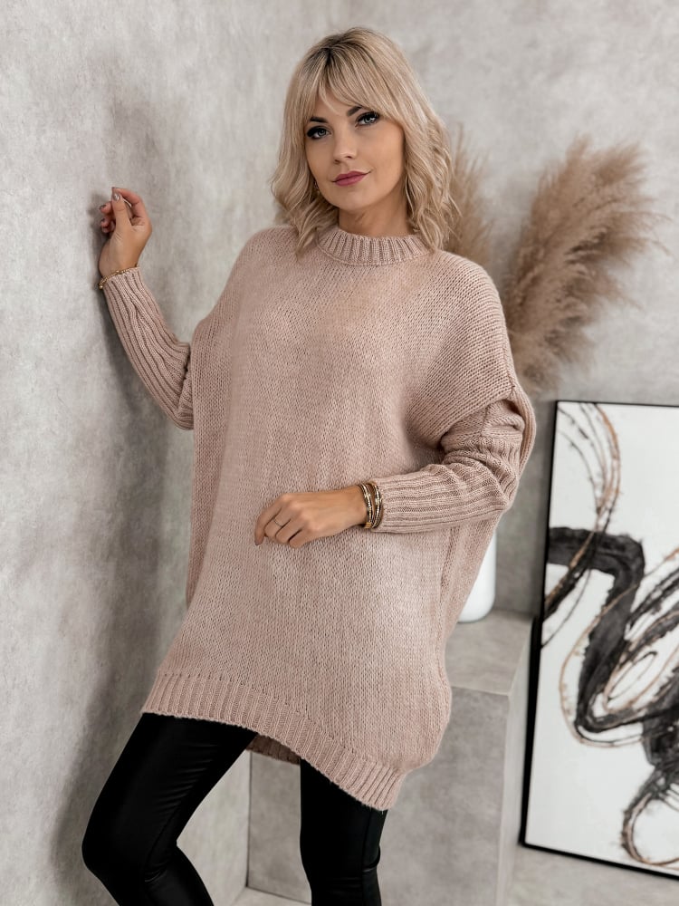 SWETER KRISTIA PUDROWY RÓŻ