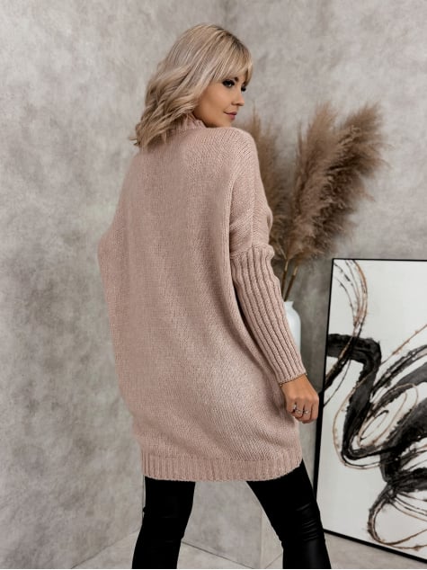 SWETER KRISTIA PUDROWY RÓŻ