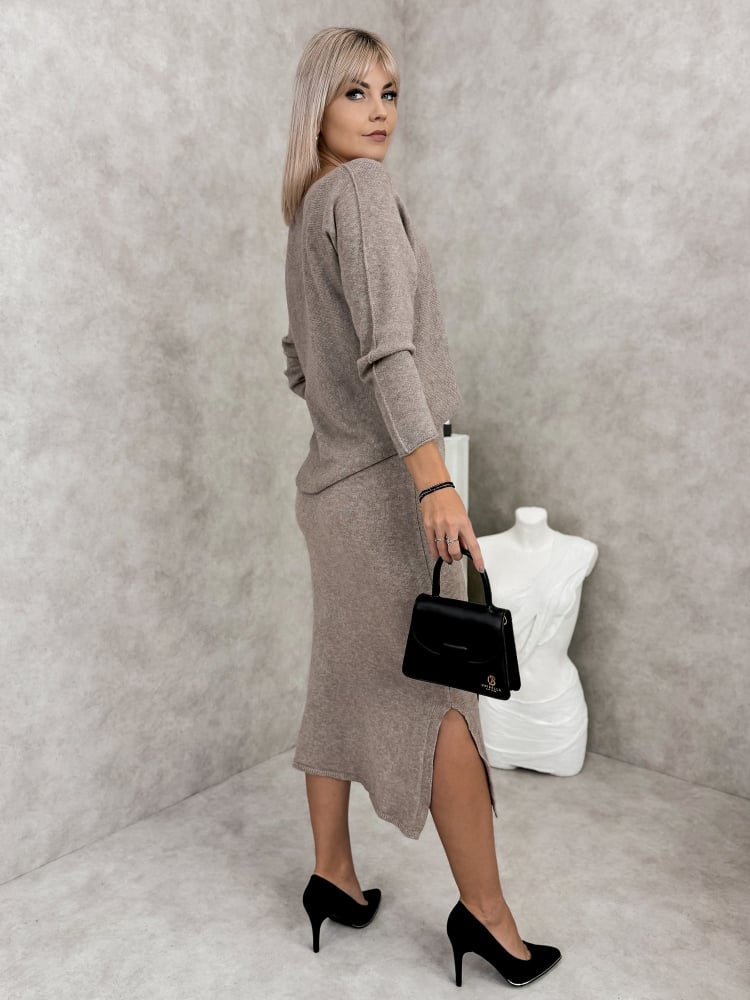 KOMPLET FANTIA CIEMNOBEŻOWY