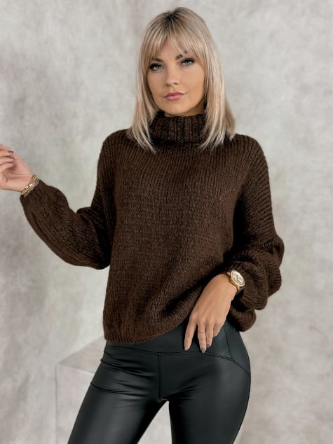 SWETER NAVIA BRĄZOWY