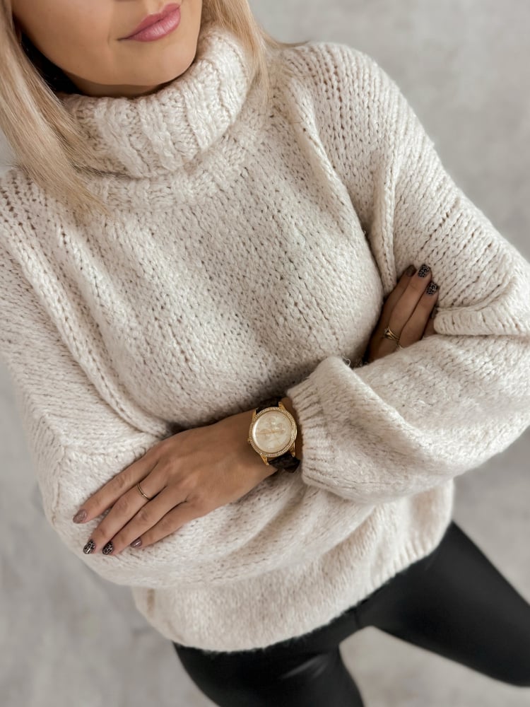 SWETER NAVIA BEŻOWY