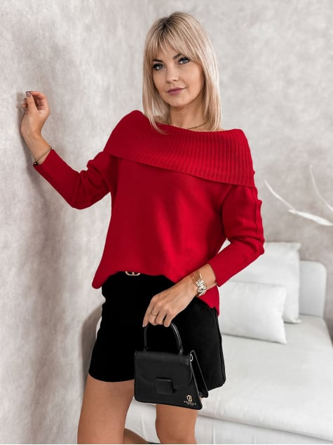 SWETER MANUELLE CZERWONY