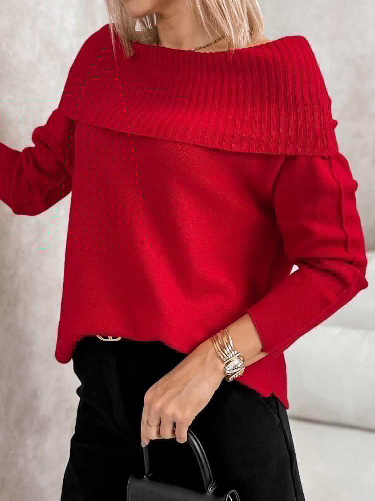 SWETER MANUELLE CZERWONY