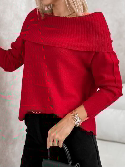 SWETER MANUELLE CZERWONY