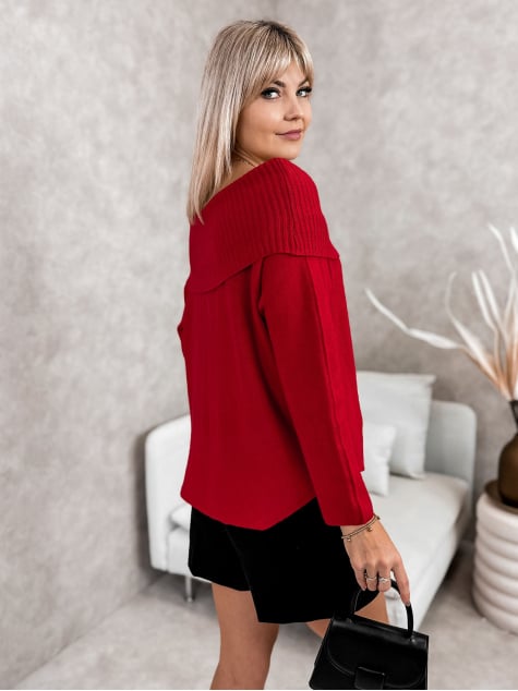 SWETER MANUELLE CZERWONY