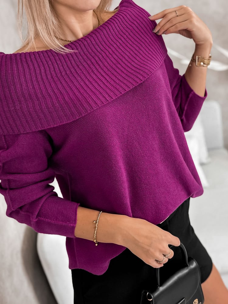SWETER MANUELLE FIOLETOWY