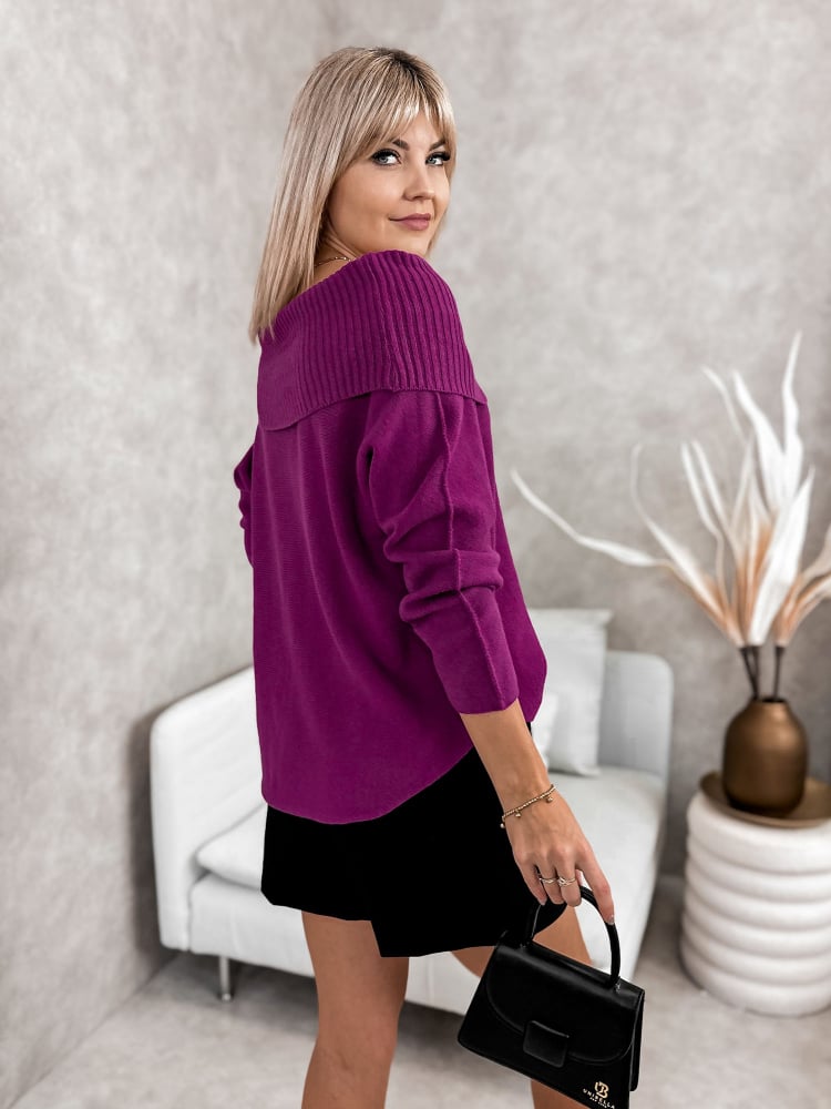 SWETER MANUELLE FIOLETOWY