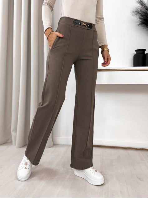 SPODNIE VENODA CIEMNOBEŻOWE