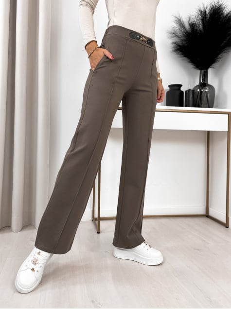 SPODNIE VENODA CIEMNOBEŻOWE