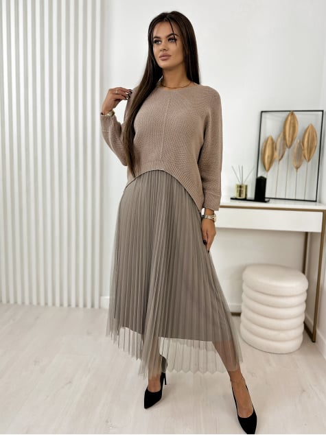 KOMPLET ELISAI JASNOBRĄZOWY