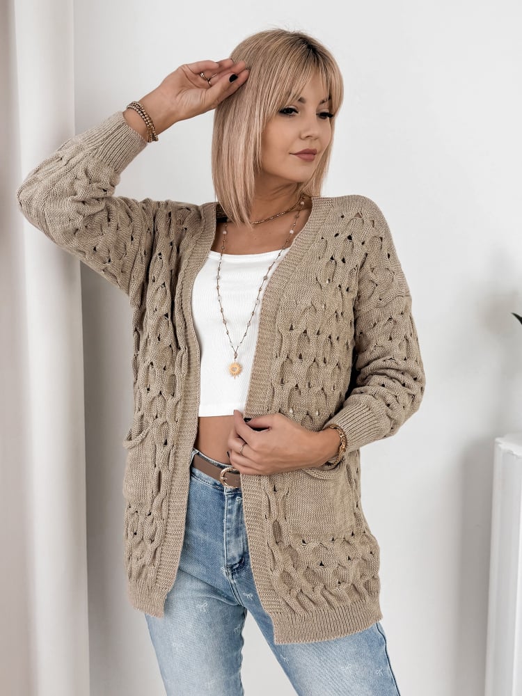 KARDIGAN ADORESSA CIEMNOBEŻOWY