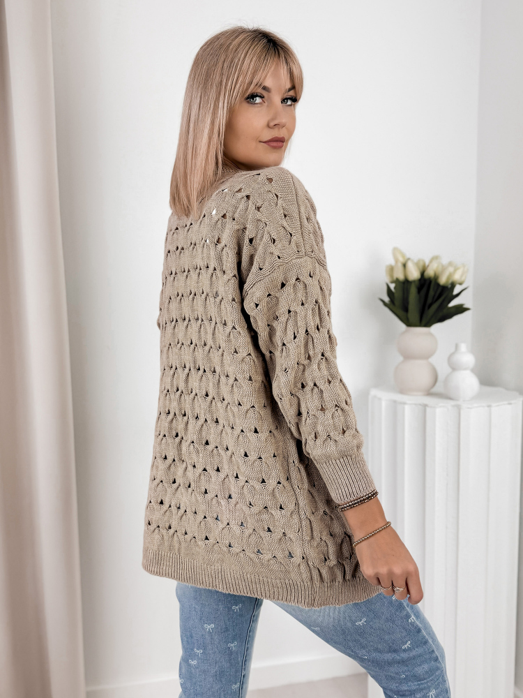 KARDIGAN ADORESSA CIEMNOBEŻOWY