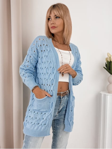KARDIGAN ADORESSA BŁĘKITNY
