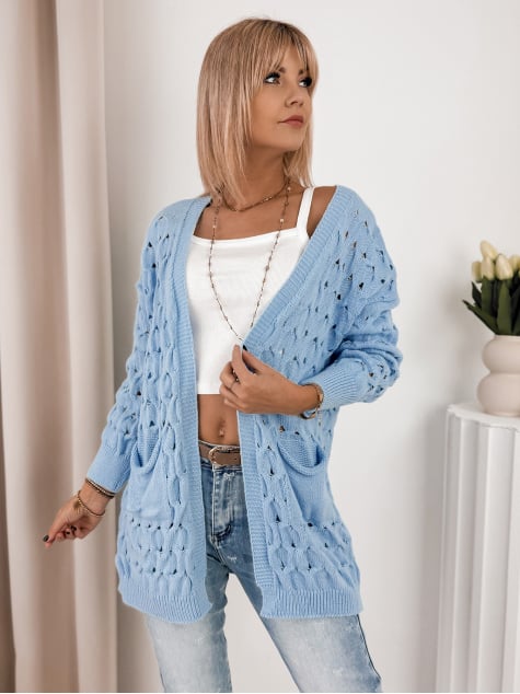 KARDIGAN ADORESSA BŁĘKITNY