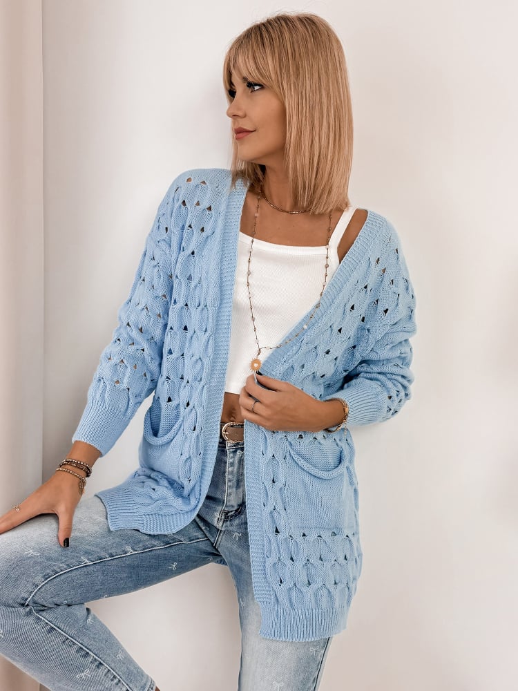 KARDIGAN ADORESSA BŁĘKITNY