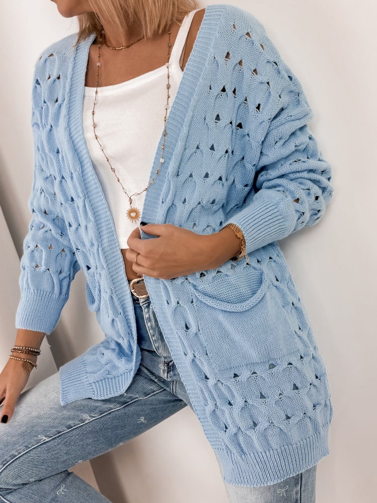KARDIGAN ADORESSA BŁĘKITNY