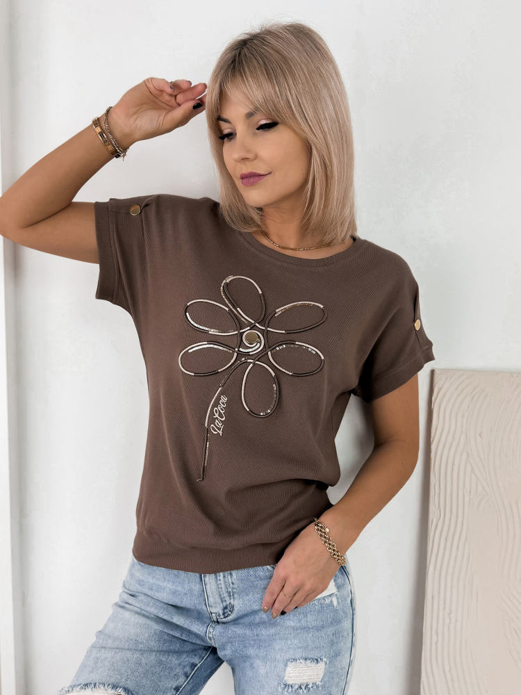 BLUZKA EVANA BRĄZOWA