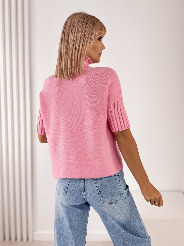 SWETER RAFFE JASNORÓŻOWY