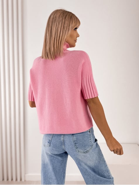 SWETER RAFFE JASNORÓŻOWY