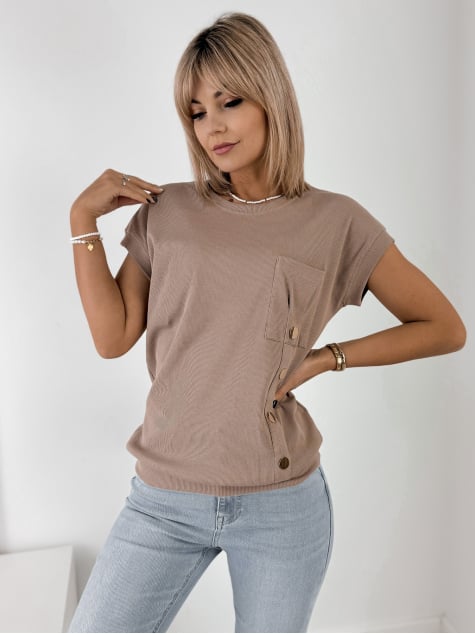 BLUZKA PYLNO CIEMNOBEŻOWA